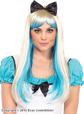 Alice in Wonderland, long wig, bangs, two tone color
